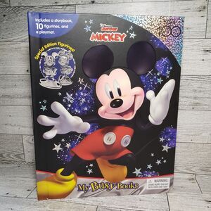 Disney Junior Mickey Mouse 100 My Busy Story Book Plus Playmat 10 Figurines NEW